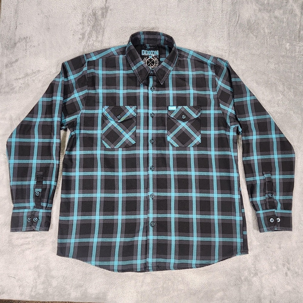 Dixxon Flannel Company Shirt Mens‎ XL Blue Plaid Union Square Button Up